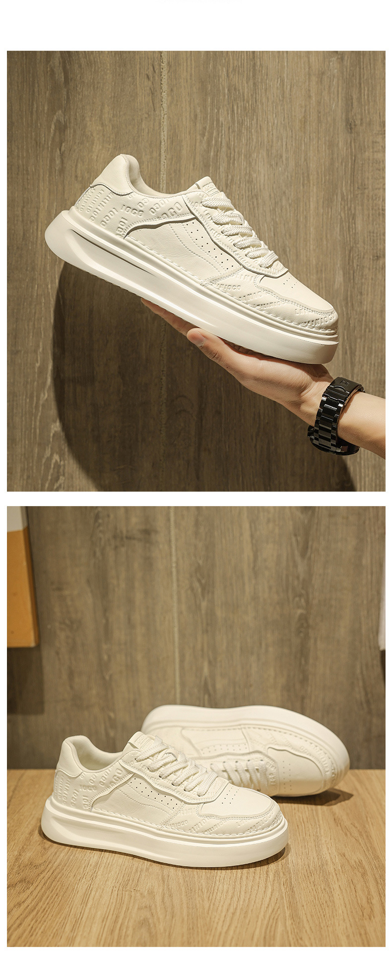 Men's Breathable Platform Lace-Up Casual Shoes detail 10