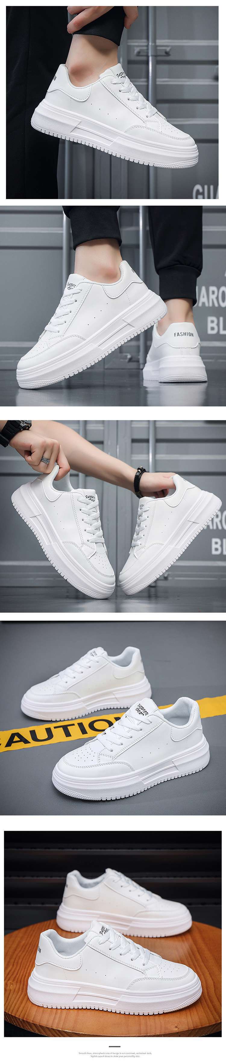 Schnür-Plateau-Sneaker für Herren aus PU-Leder | Freizeitschuhe detail 3