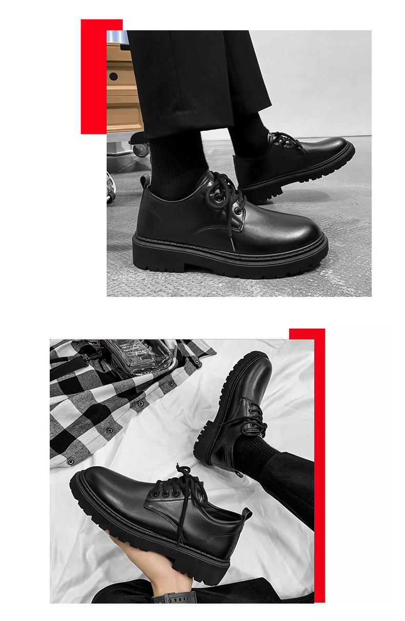 Nette schoenen voor heren met veters en antislipzool van PU-leer detail 3