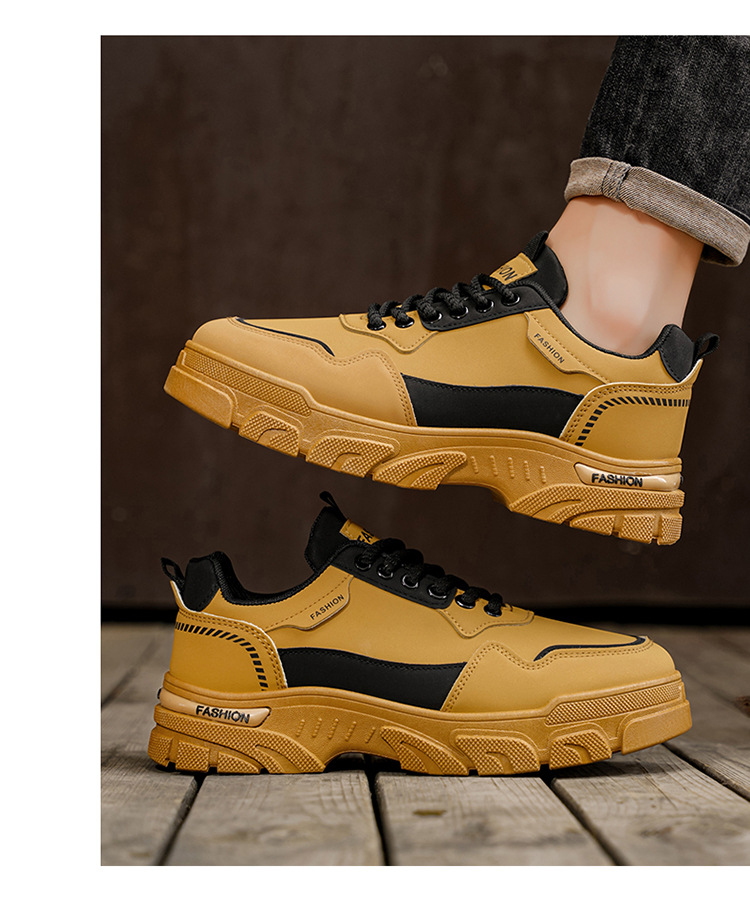 Chaussures casual pour homme à lacets et semelle antidérapante bicolore detail 3