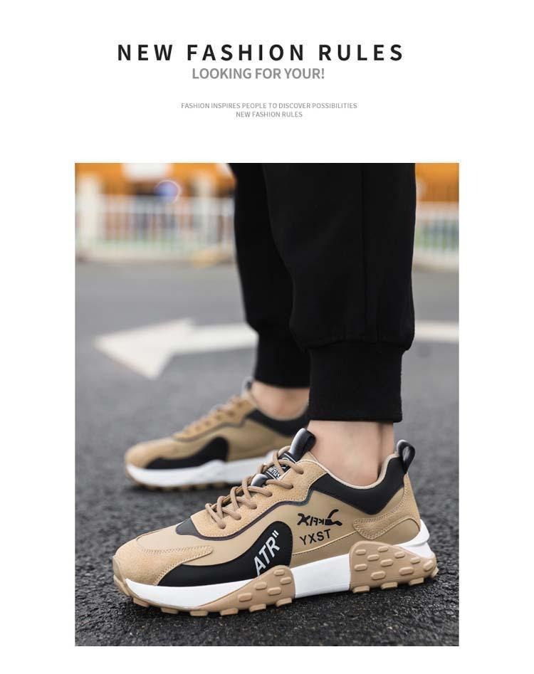 Sneakers casual da uomo stringate antiscivolo con motivo colorblock detail 1