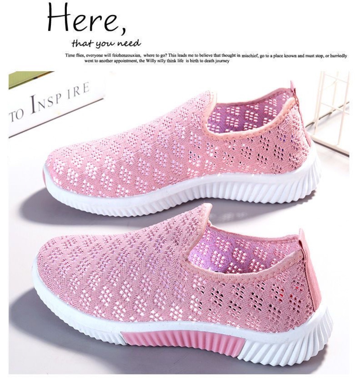 Atmungsaktive, leichte Slip-On Freizeitschuhe aus Mesh für Damen detail 6