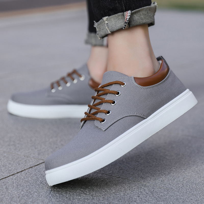 Atmungsaktive Schnür-Freizeitschuhe aus Canvas für Herren 3