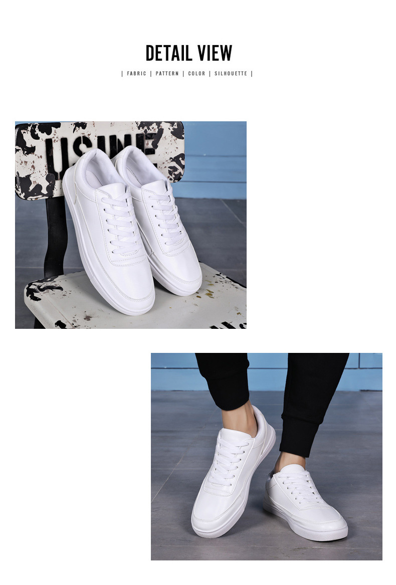 Einfarbige Herren-Sneaker aus PU-Leder, rutschfest & lässig detail 11