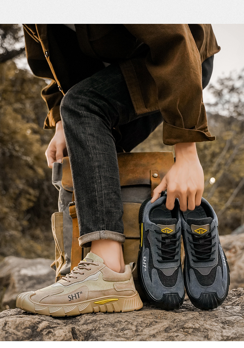 Chaussures casual pour hommes respirantes à lacets style color-block detail 3