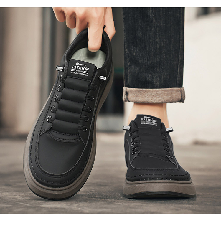 Klassische Herren-Freizeitschuhe mit Schnürung aus PU-Leder, Low-Top detail 5