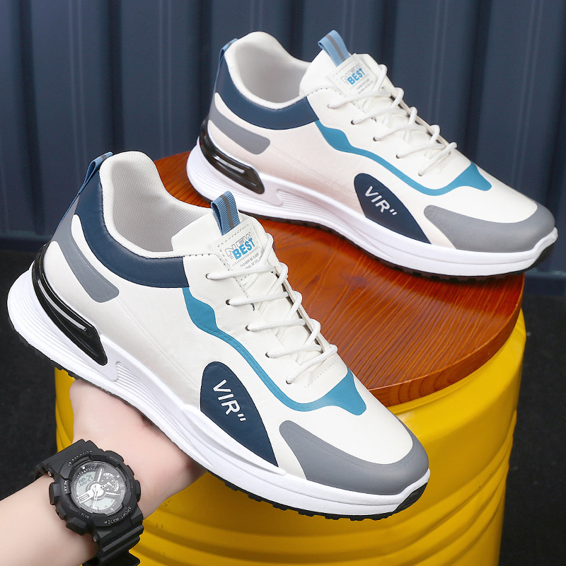 Men's Colorblock Cushioned Lace-Up Casual Sneakers 4
