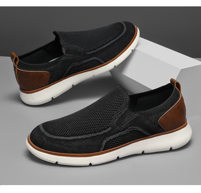 Atmungsaktive Strick-Slip-On-Freizeitschuhe für Herren detail 11
