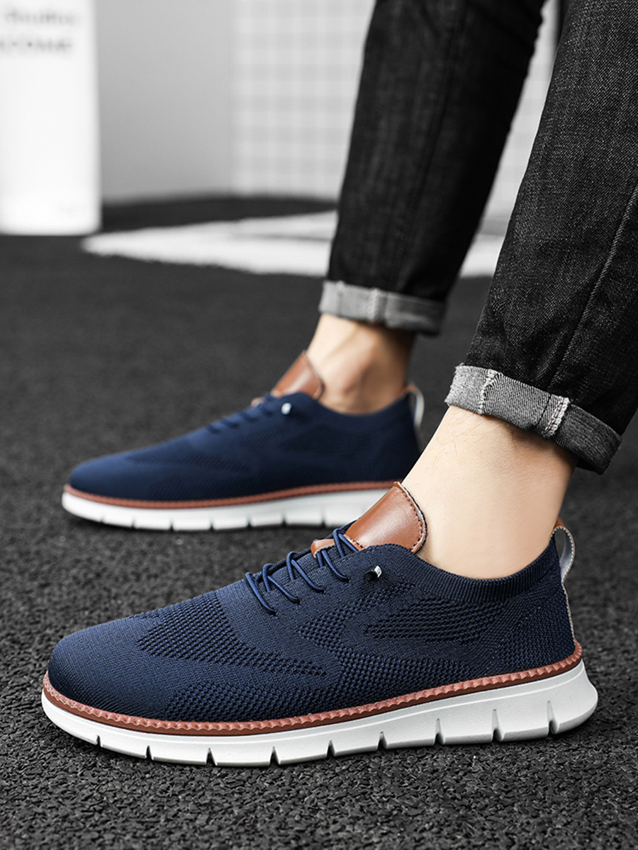 Atmungsaktive Strick-Freizeitschuhe für Herren mit Schnürung detail 7