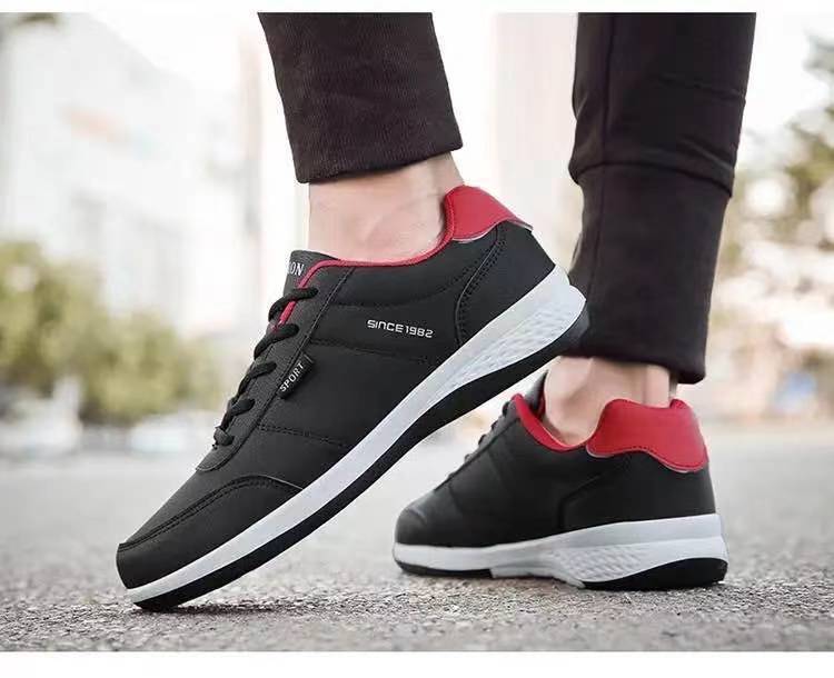 Leichte Freizeitschuhe für Herren aus PU-Leder mit Schnürung detail 4