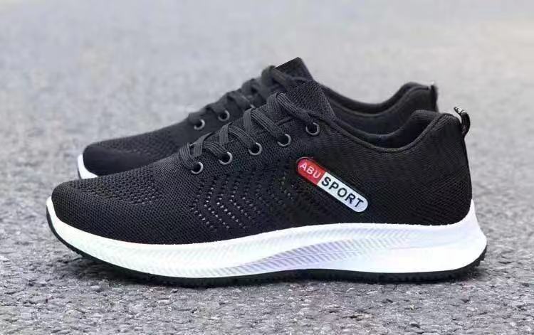 Men's Breathable Knit Lace-Up Running Shoes detail 4