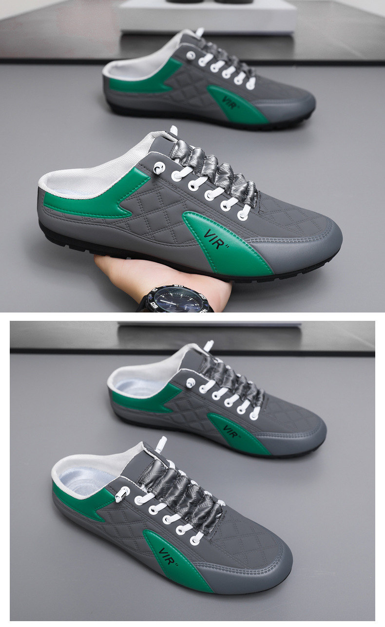Zapatos casuales slip-on de cuero sintético en bloques de color para hombre detail 6
