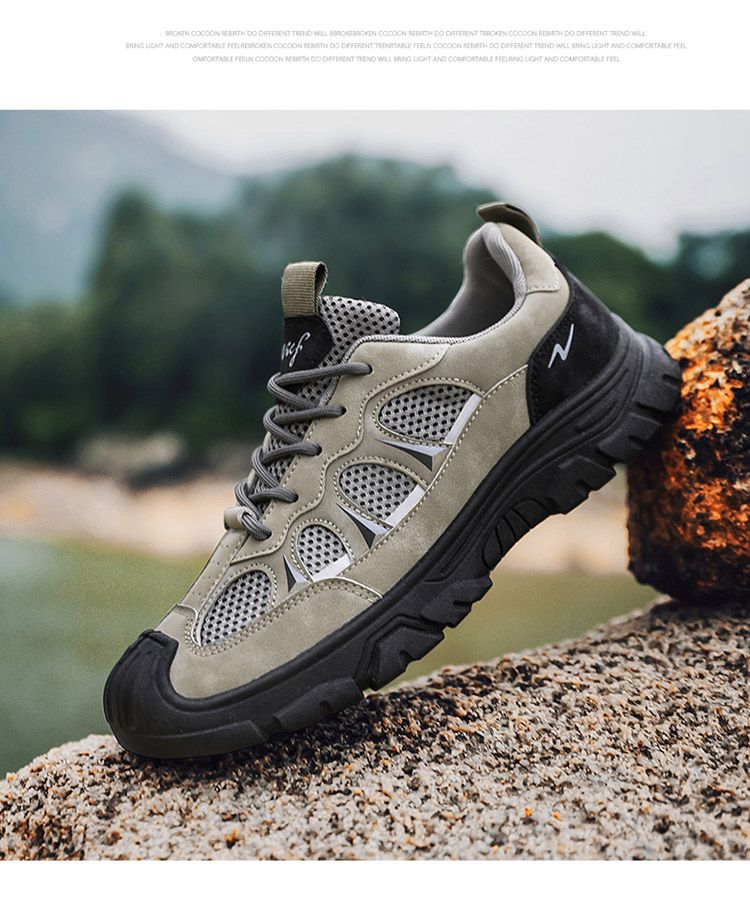 Zapatos casuales de exterior para hombre con malla transpirable y cordones detail 5