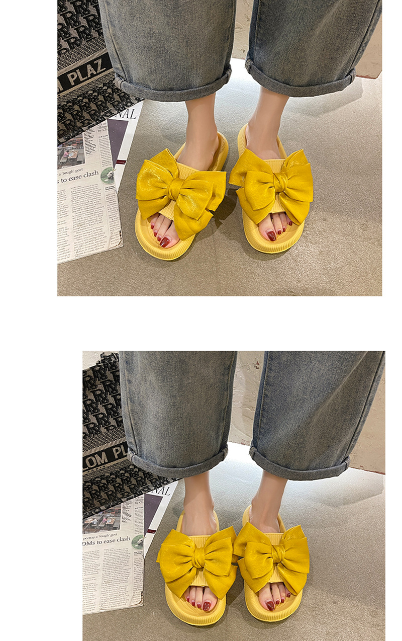 Dames plateau pantoffels met strik – Lichtgewicht & Gedempt detail 3