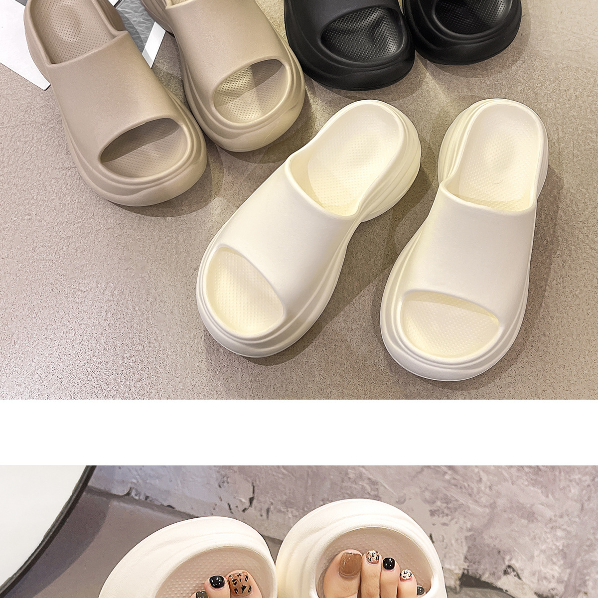 Chaussons à plateforme épaisse et amorti EVA pour femme detail 8