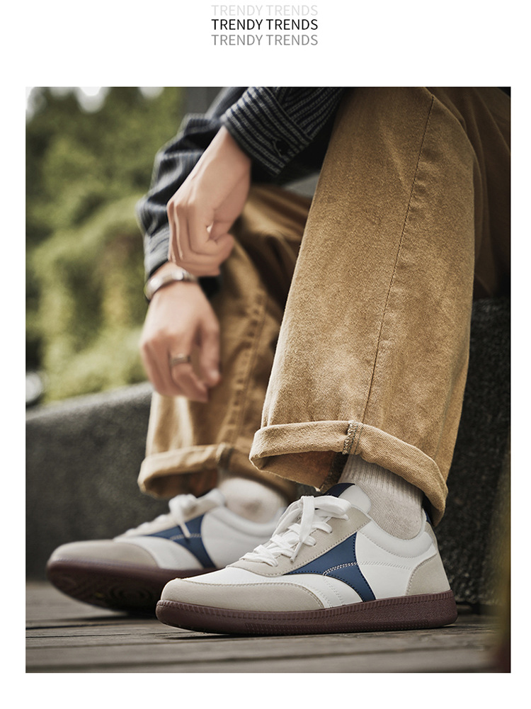 Sneakers casual da uomo stringate stile retrò con design colorblock detail 6