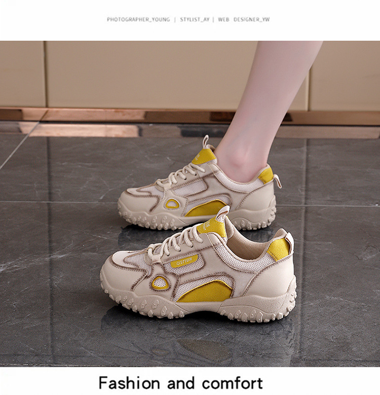 Women's Breathable Colorblock Lace-Up Sneakers detail 6
