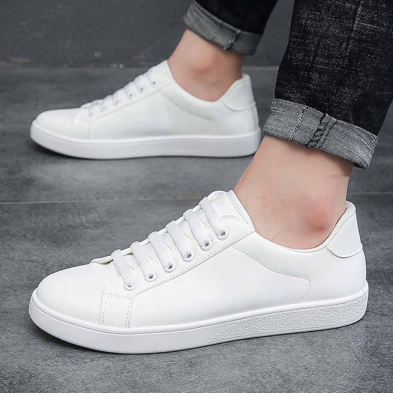 Men's Minimalist PU Leather Lace-Up Casual Shoes