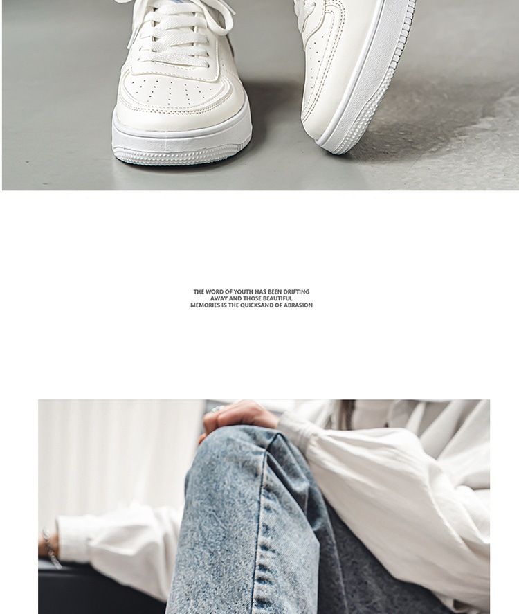 Men's Breathable PU Leather Lace-Up Sneakers detail 10