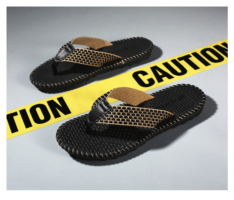 Men's Lightweight Breathable Canvas Flip-Flops detail 5