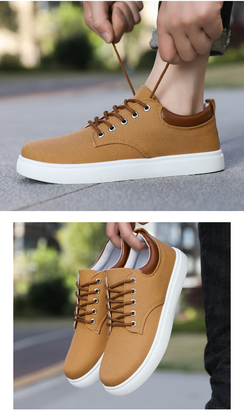 Atmungsaktive Schnür-Freizeitschuhe aus Canvas für Herren detail 11