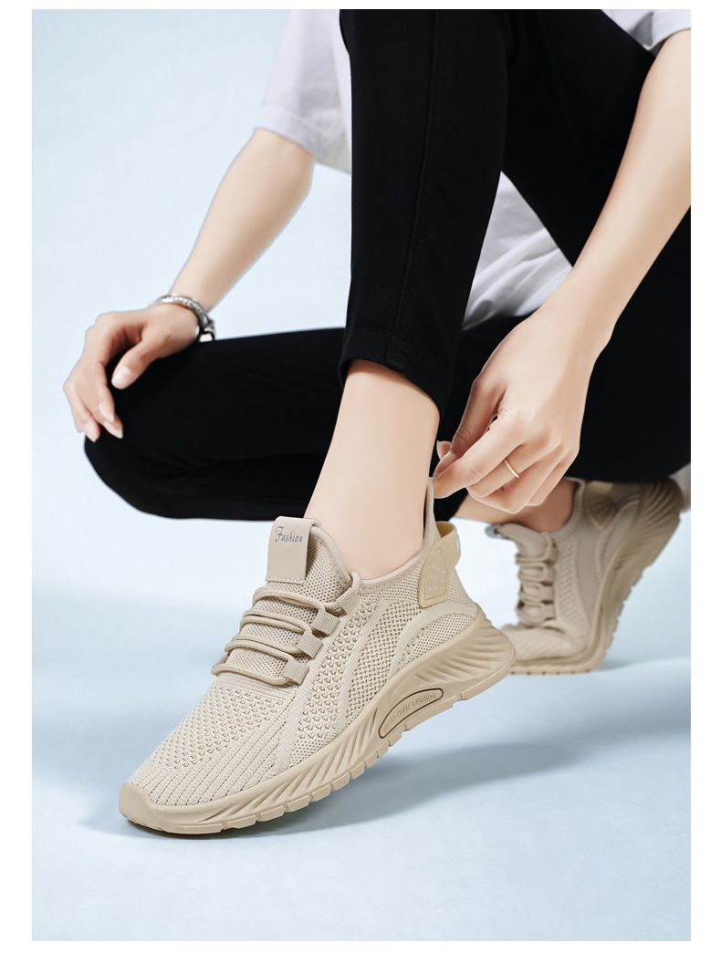 Women's Breathable Knit Lace-Up Running Shoes detail 11