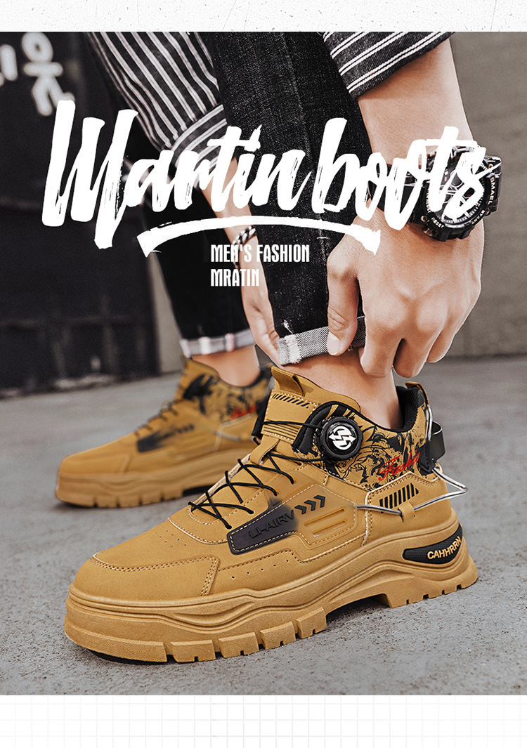 Men's Colorblock Non-Slip High-Top Casual Shoes detail 1