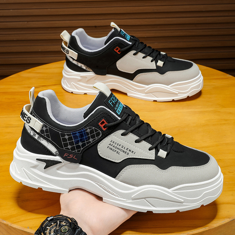 Gepolsterte Colorblock-Plateau-Freizeitschuhe für Herren