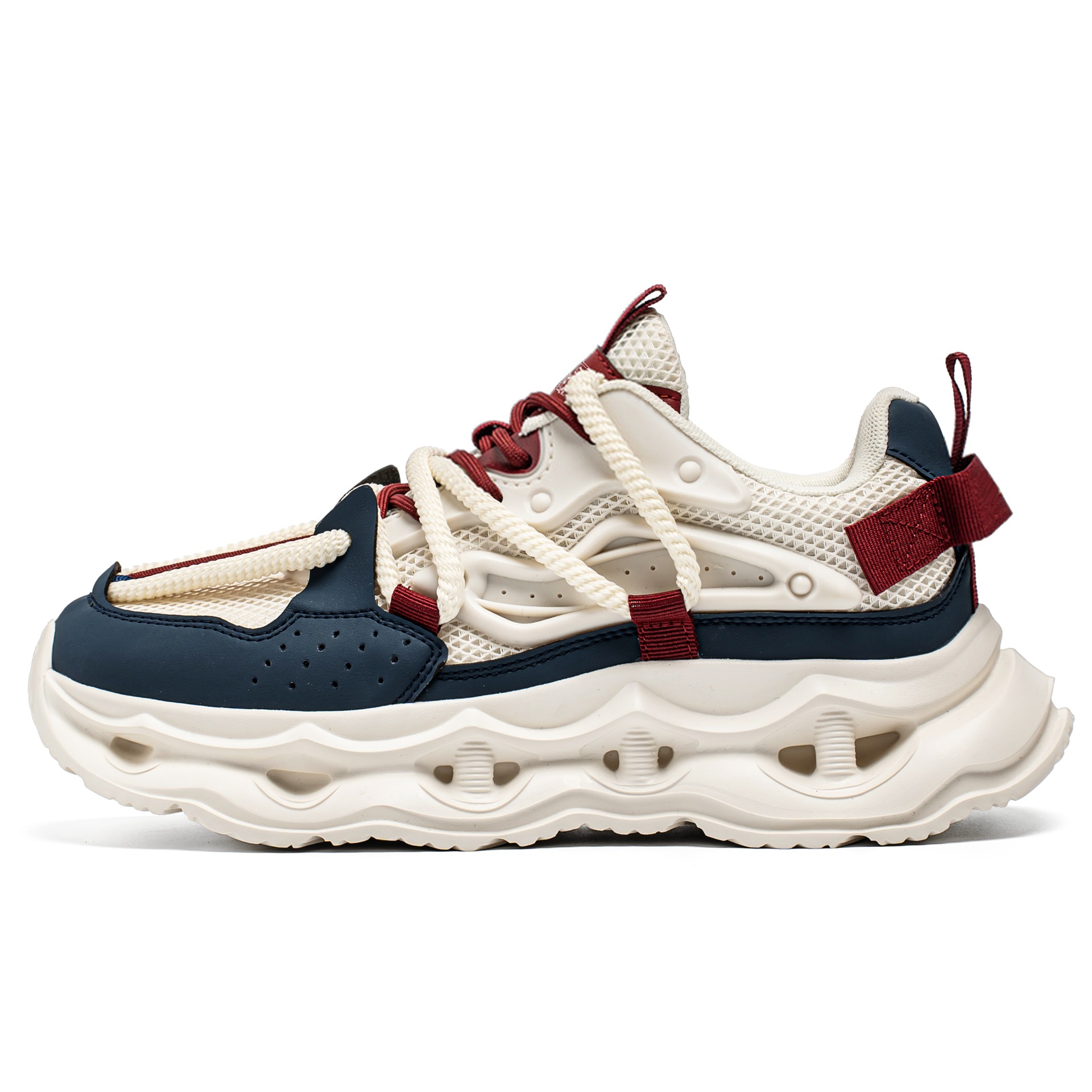 Sneakers stringate da uomo con plateau chunky e traspiranti 6
