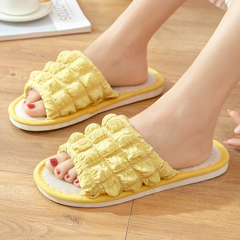 Women's Breathable Linen Open-Toe Slippers 6