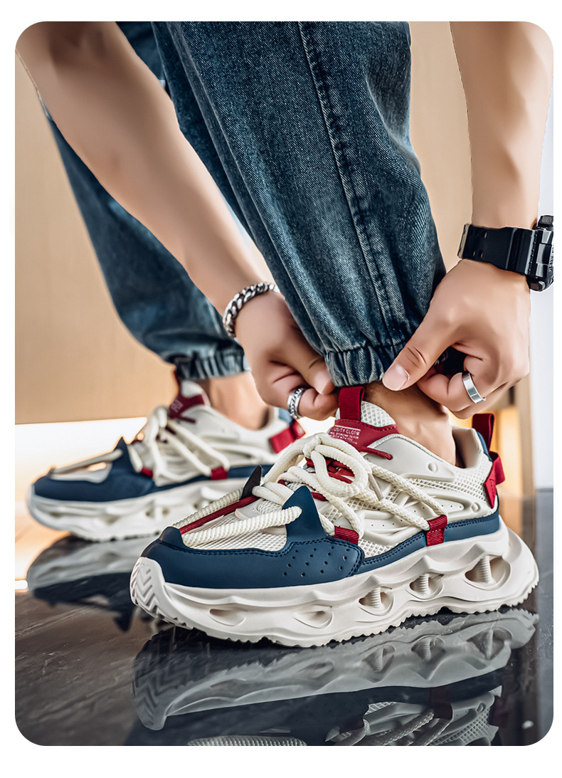 Sneakers casual da uomo con plateau e lacci – Scarpe sportive traspiranti detail 10