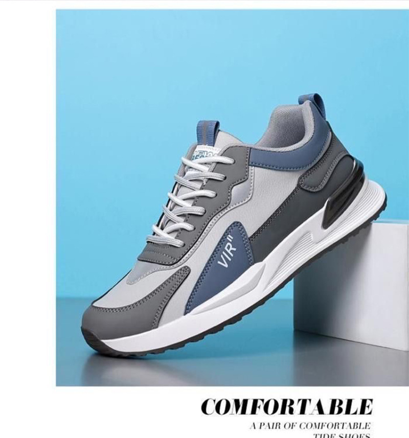 Zapatos casuales de hombre transpirables con cordones estilo color block detail 3