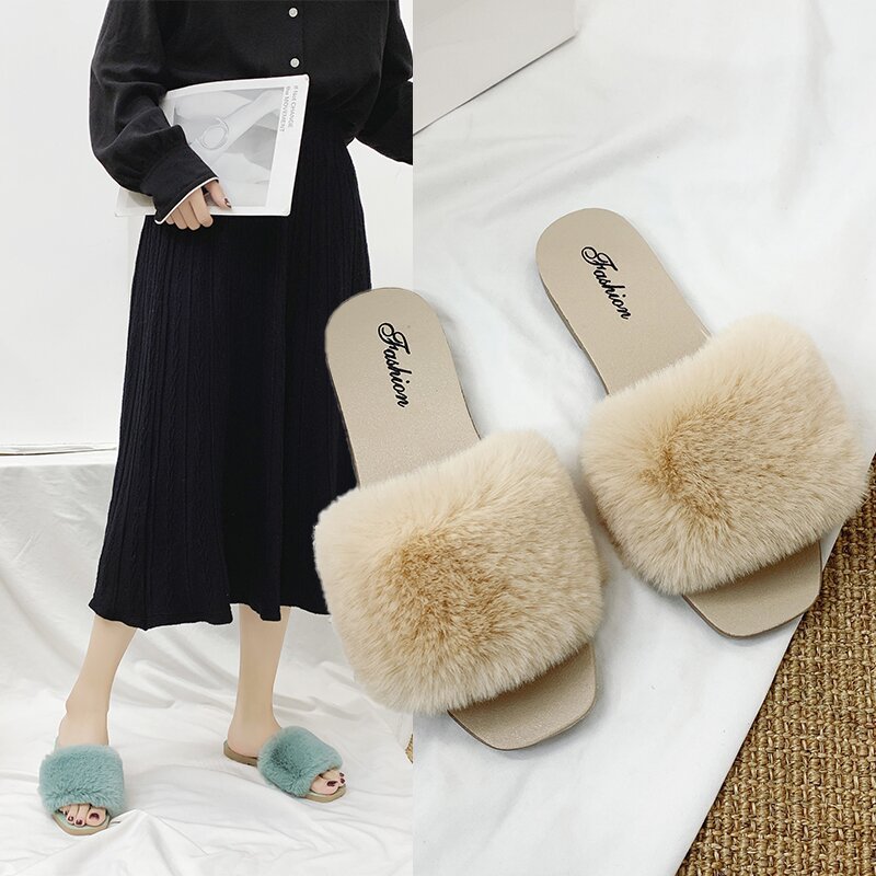 Pantofole Basse da Donna in Peluche con Punta Aperta 3
