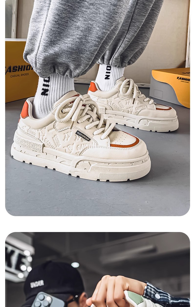 Chaussures casual à plateforme chunky à lacets pour hommes detail 6