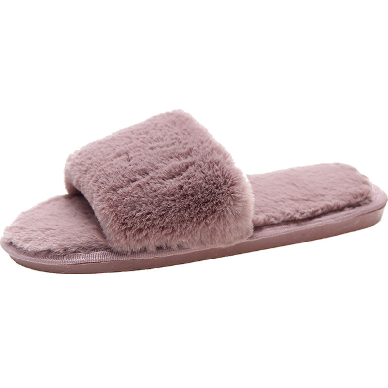 Chaussons douillets en peluche à bout ouvert pour femme 5