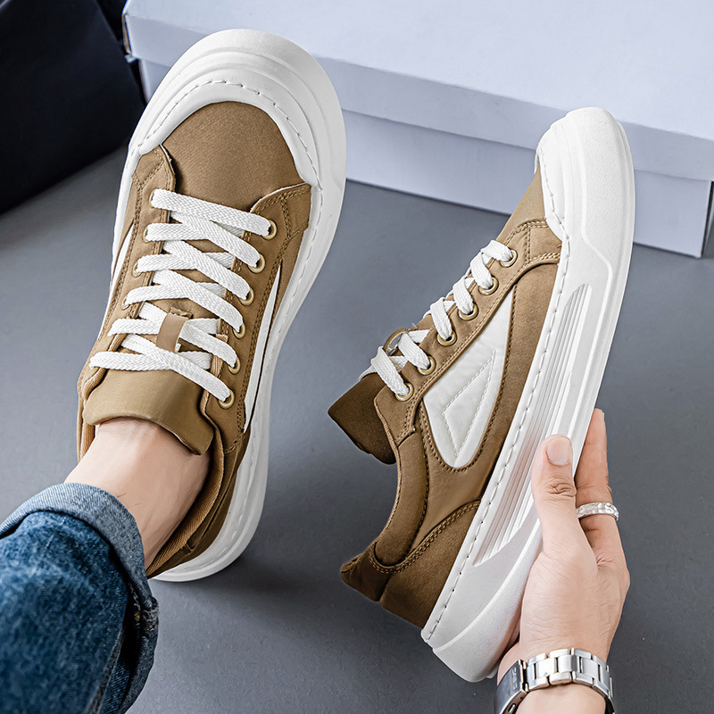 Chaussures casual pour homme en toile à plateforme et blocs de couleur 5