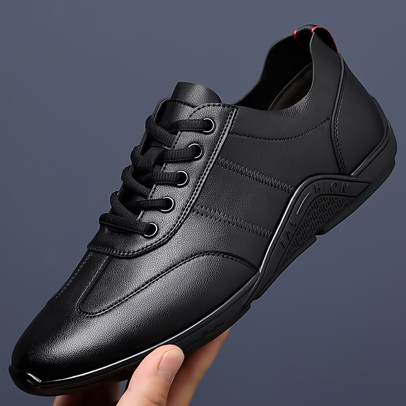 Men's Lightweight PU-Leather Lace-Up Casual Shoes 5