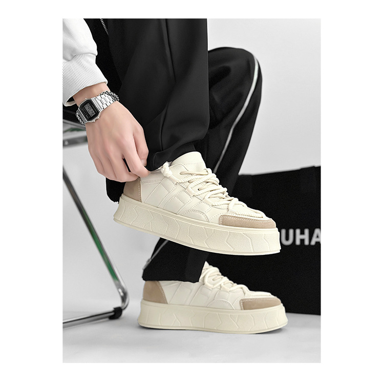 Men's Platform Lace-Up Colorblock Casual Shoes detail 14