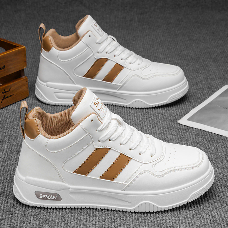 Men's Lace-Up PU Leather Colorblock Casual Sneakers 3