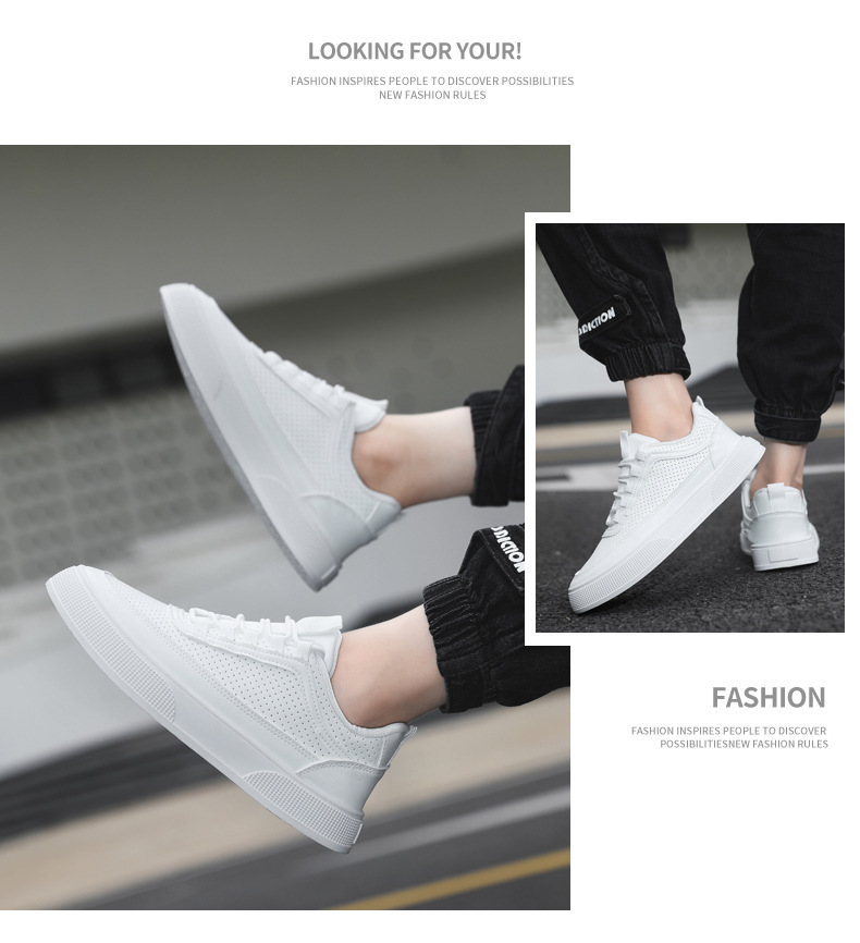 Men's Breathable Perforated Lace-Up Casual Shoes detail 6