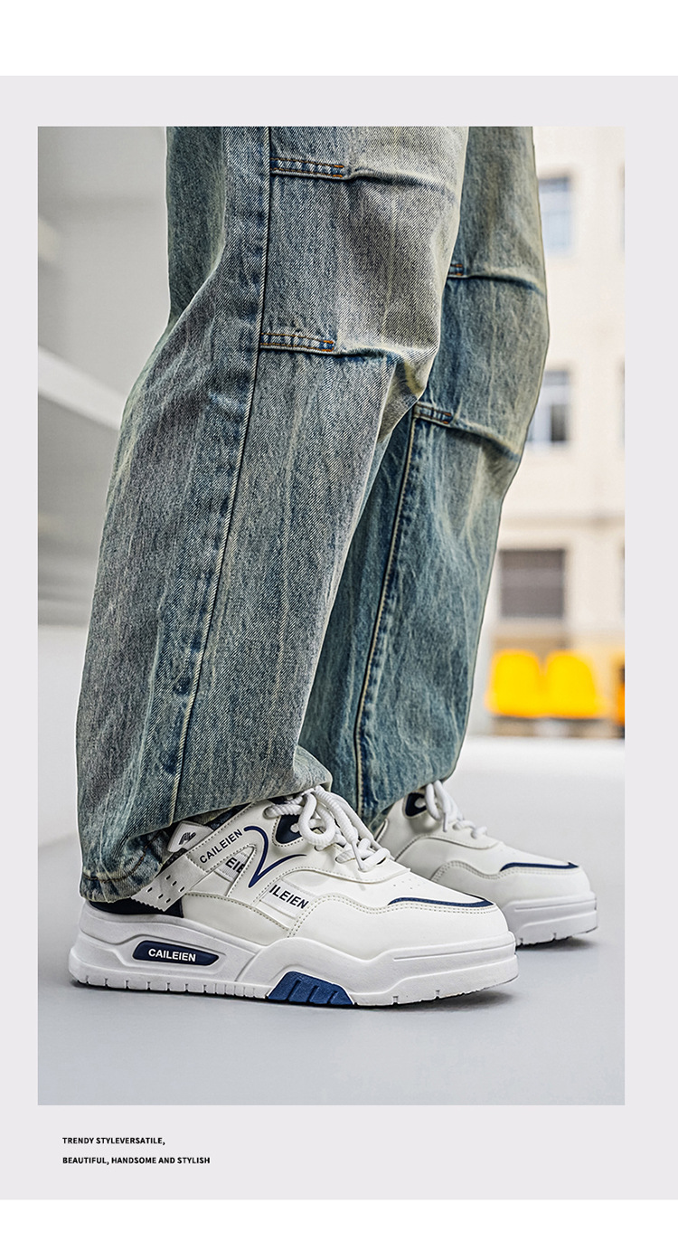 Freizeitschuhe für Herren mit Schnürung, Blockfarben und Plateau detail 3