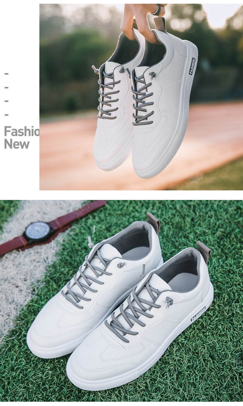 Men's Lightweight PU Leather Lace-Up Casual Shoes detail 6