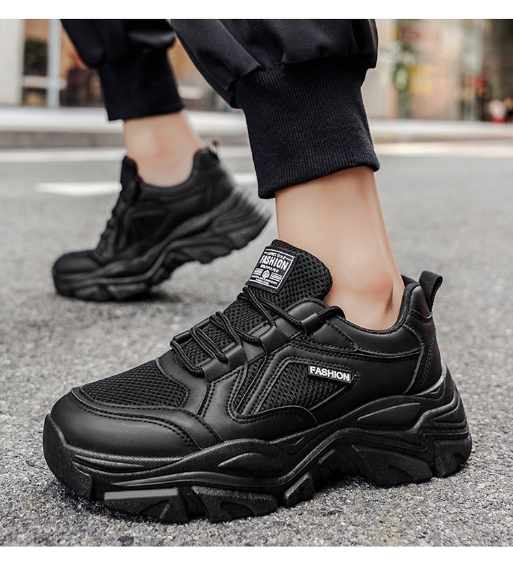 Atmungsaktive Herren-Plateau-Sneaker mit Schnürung detail 5