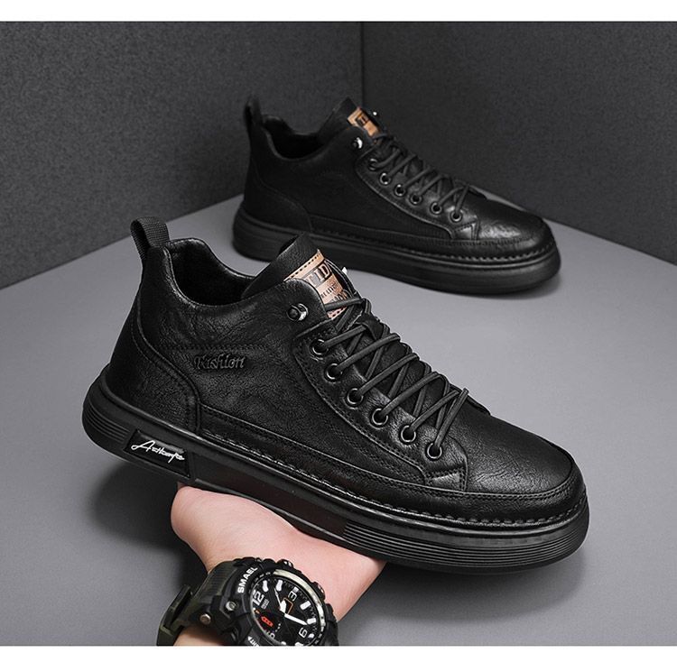 Herren Freizeitschuhe aus PU-Leder zum Schnüren detail 5
