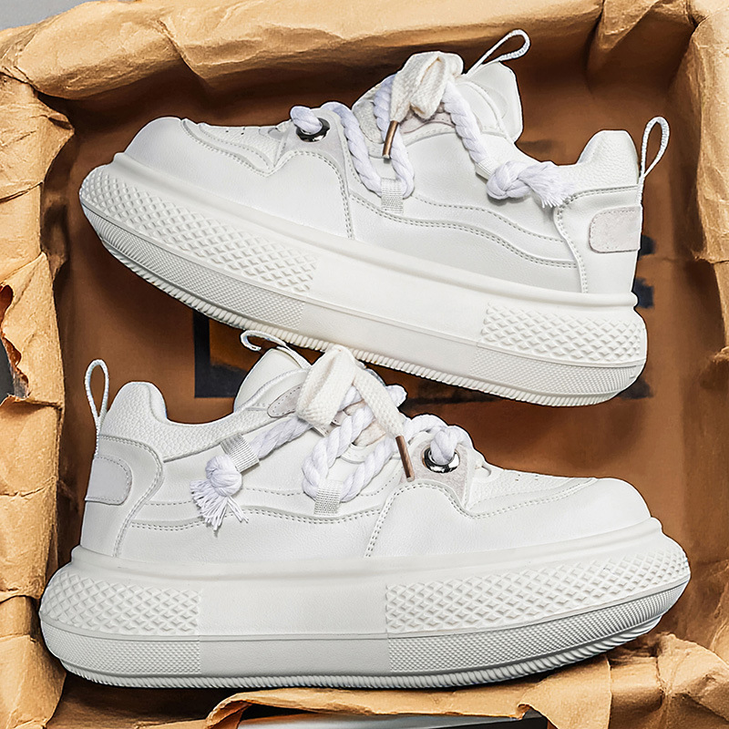 Men's Platform Chunky Cushioned Lace-Up Casual Shoes detail 16