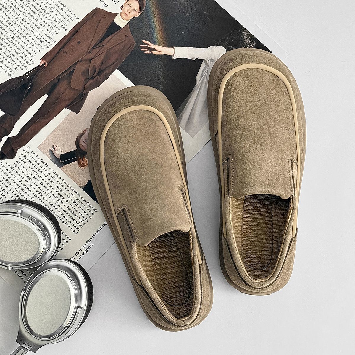 Casual slip-on herenschoenen van suède detail 18