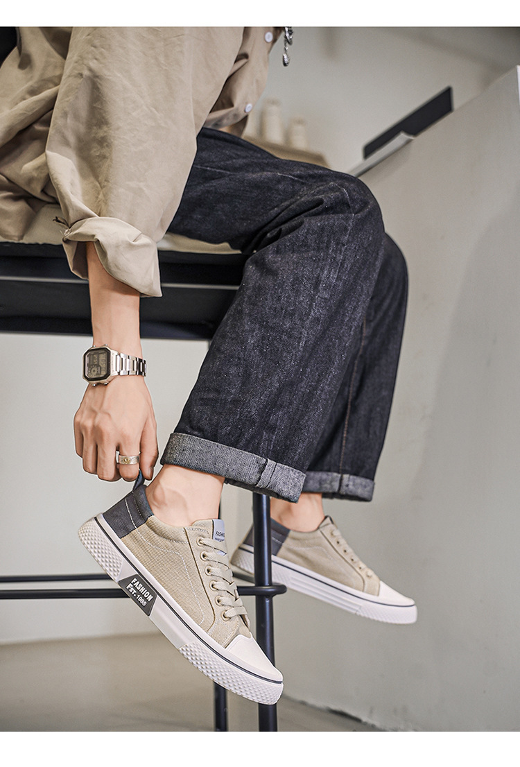 Atmungsaktive Herren-Freizeitschuhe aus Canvas mit Schnürung detail 16
