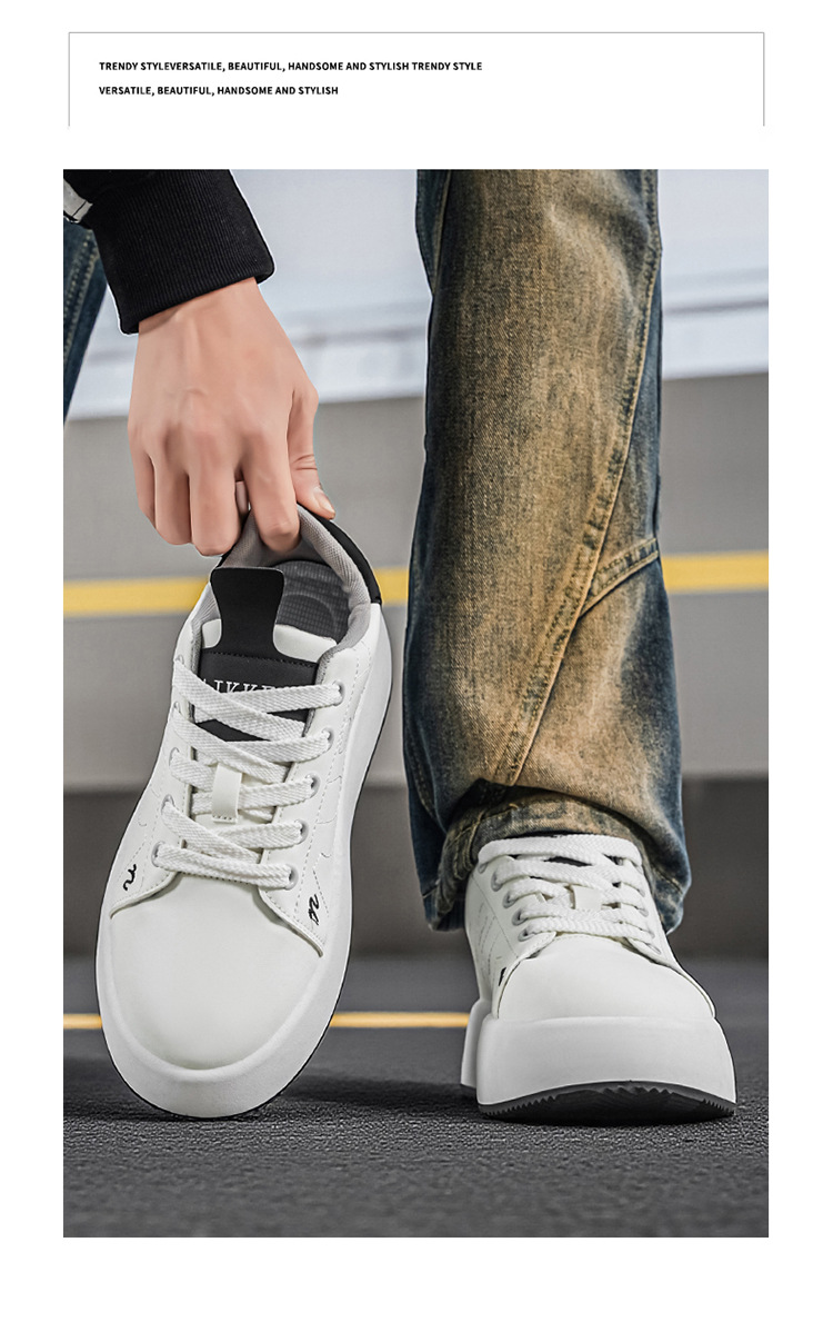 Unisex Plateau Freizeitschuhe zum Schnüren mit Erhöhung detail 6