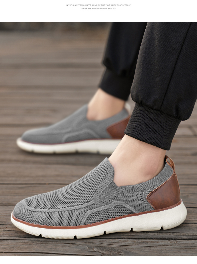 Atmungsaktive Strick-Slip-On-Freizeitschuhe für Herren detail 3
