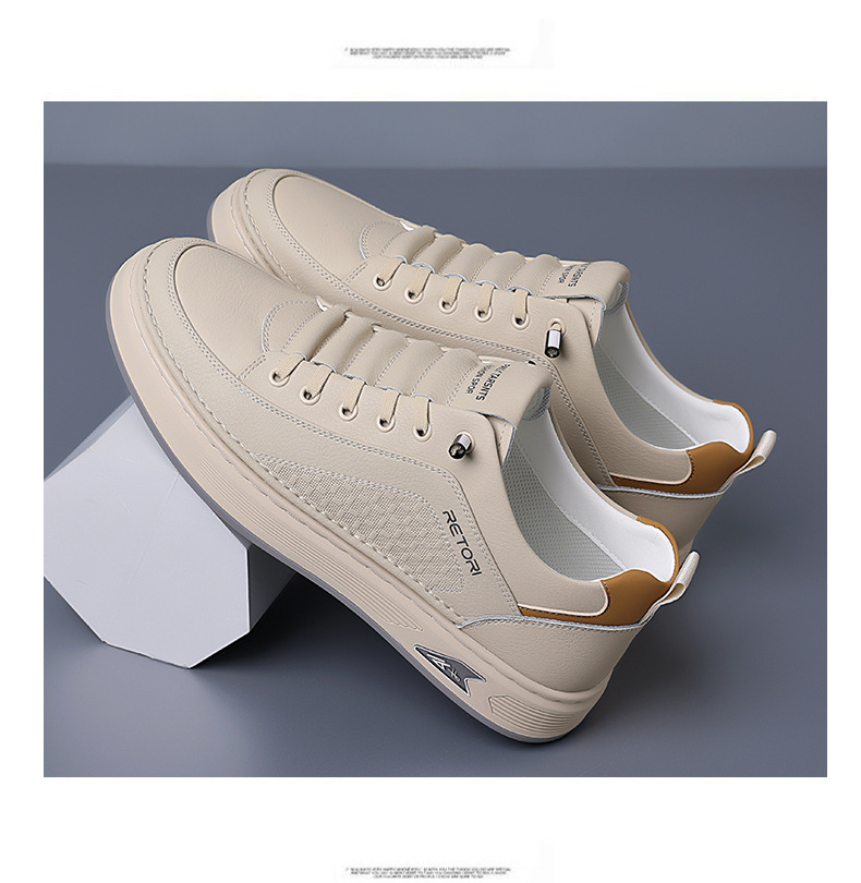 Atmungsaktive Leder-Freizeitschuhe für Herren mit Schnürung detail 2
